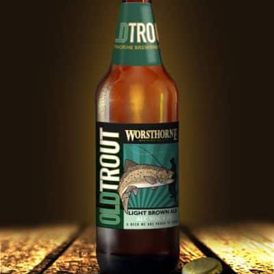 Worsthorne Old Trout Beer Bottle Label Design