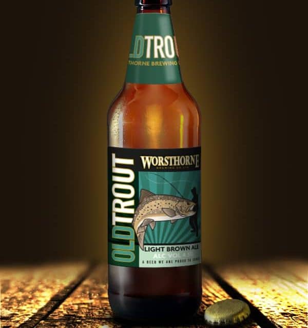 Worsthorne Old Trout Beer Bottle Label Design