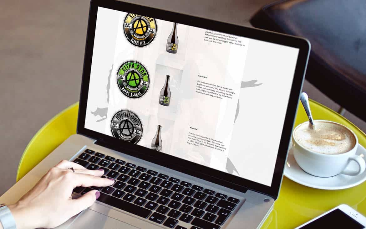 Website design for anarchy brewery