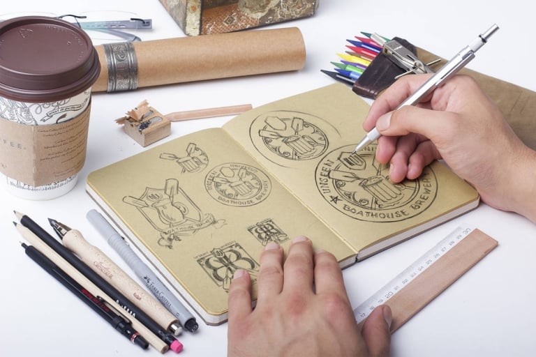 Discworld ales craft brewery logo design