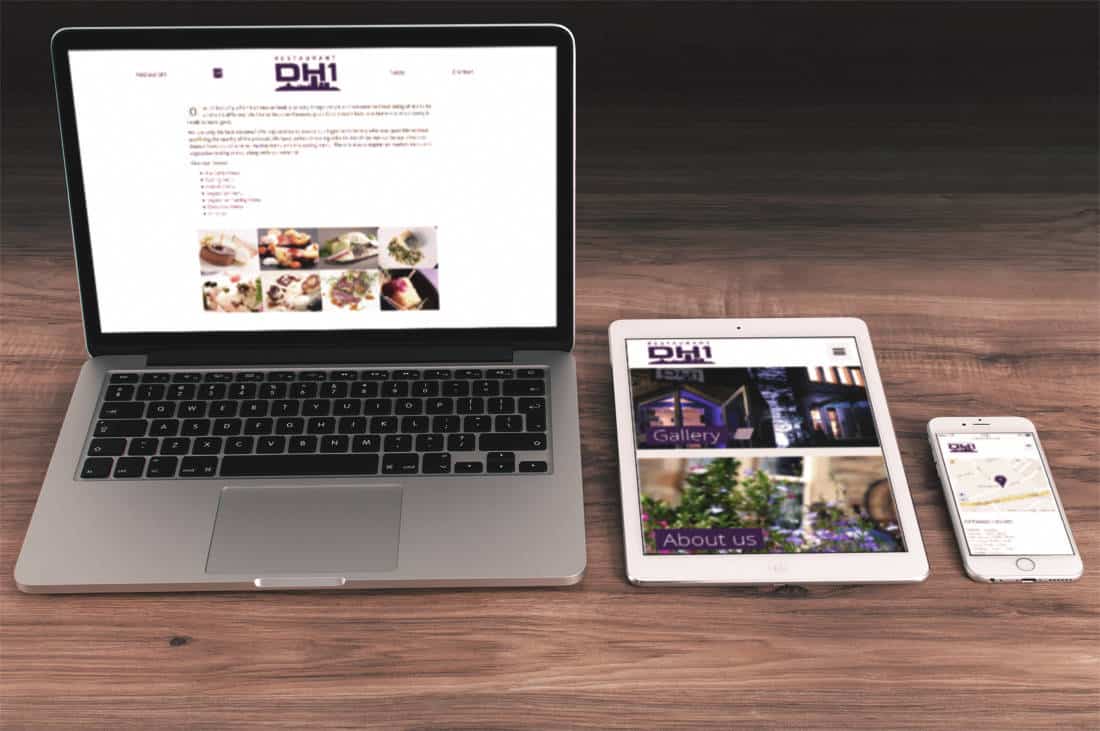 Restaurant DH1 mobile and tablet friendly website design