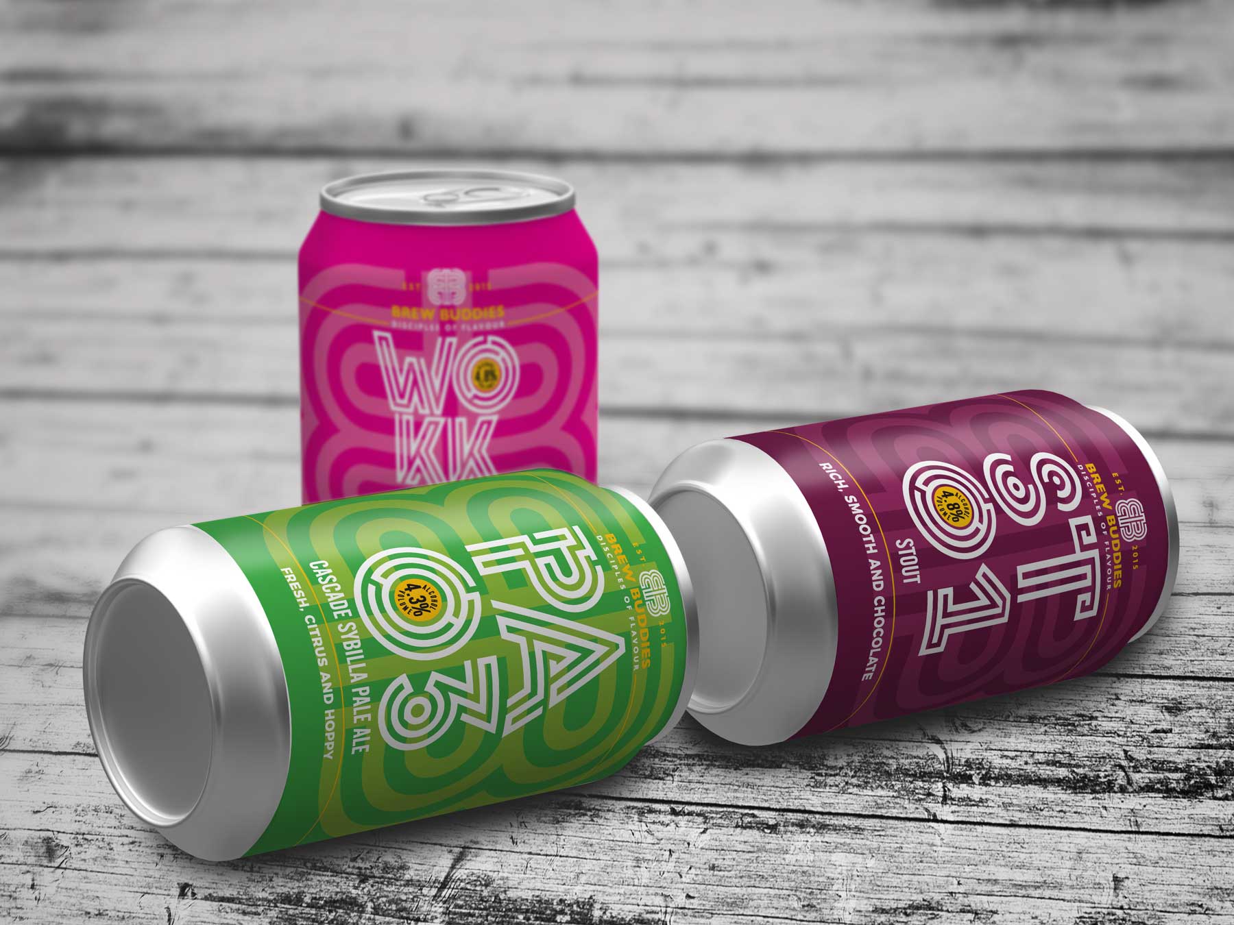 Brew Buddies Cans Mockup, Brewery Services