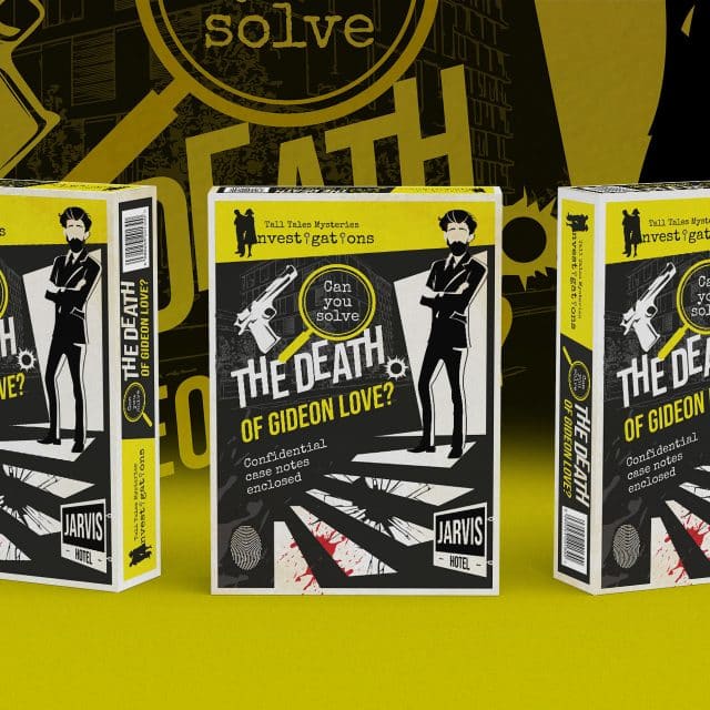 The death of Gideon Love board game by Tall Tales Mysteries Investigations