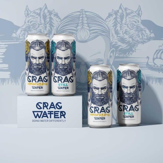 Crag Springwater On Plinths, Drinks Branding