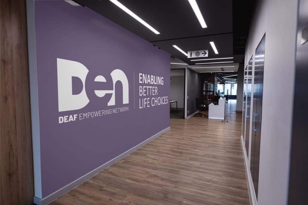 Deaf Empowering Network, Office Wall, Logo Design, Brand identity, website design, typography
