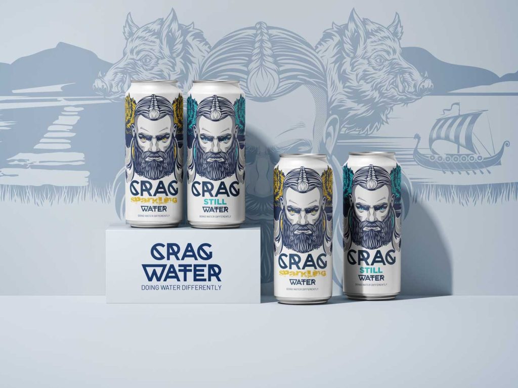 Crag Springwater On Plinths, Drinks Branding