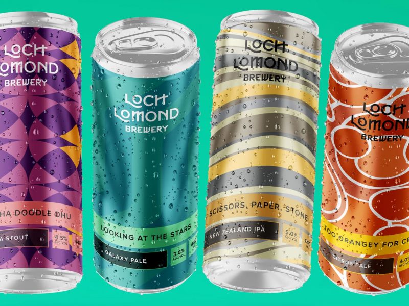 Loch Lomond Brewery four Beer can label designs​
