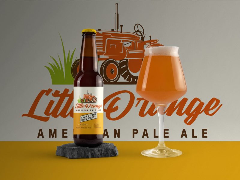 Little Orange bottle and glass - beer branding