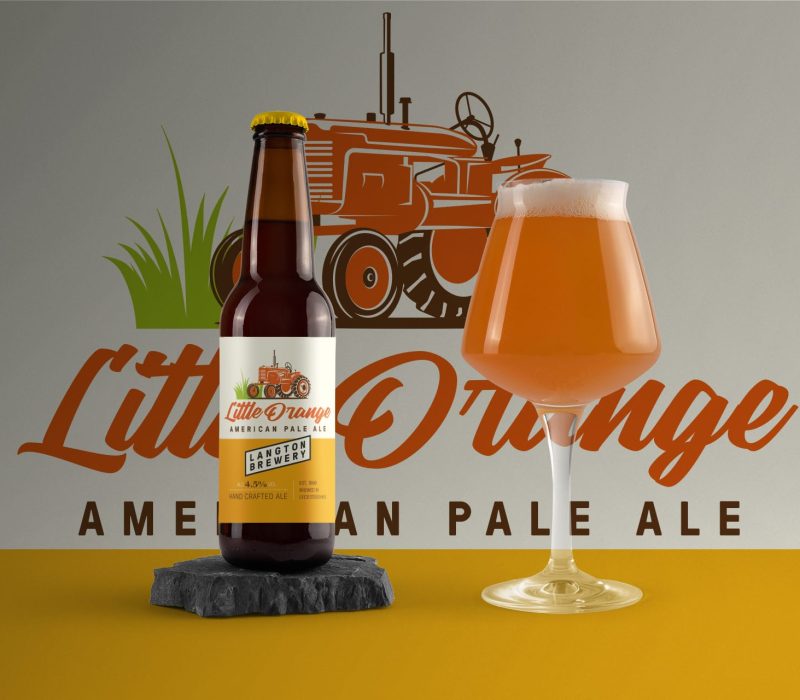 Little Orange bottle and glass - beer branding