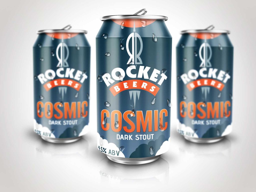 Rocket Beer Cosmic 330ml Cans, logo design