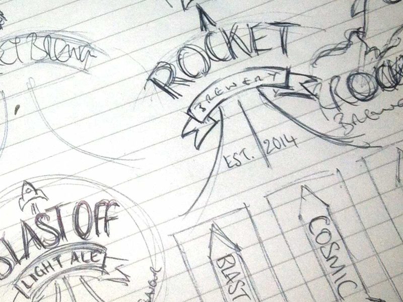 Rocket Beers - sketches, Beer Branding Agency, brewery services, You Brew It, We'll brand It